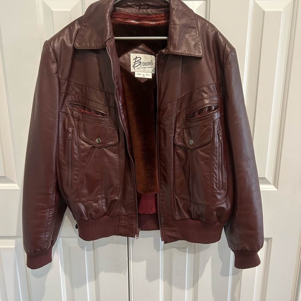 Vintage Burgundy Leather Jacket